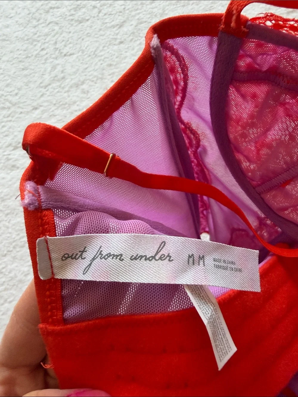 Out From Under Modern Love Corset Bustier Top, Orange/Red & Purple, Size Medium